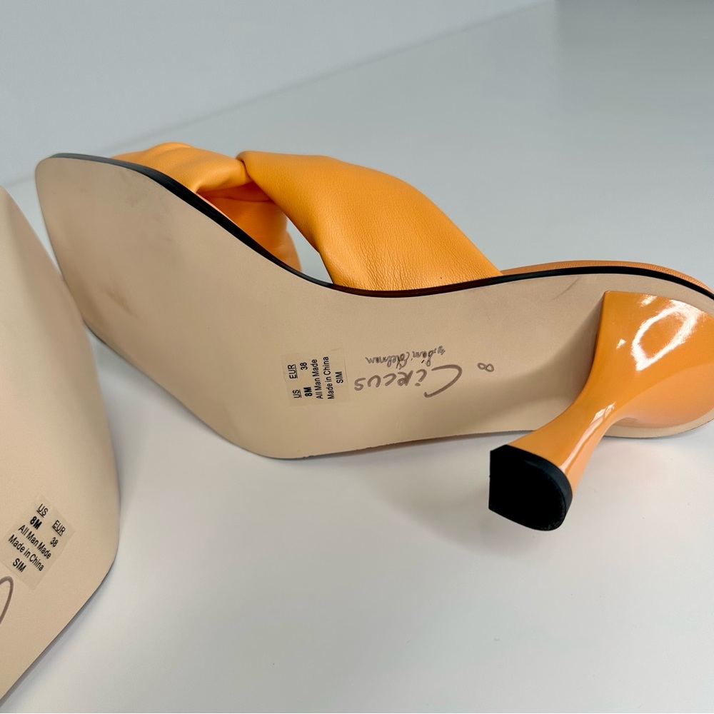 Circus Sam Edelman Orange Sim Square Toe Heel Sandal - Picture 8 of 10